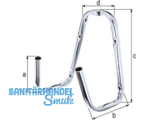 Wandhaken doppelt abgewinkelt 40 kg 125x165x250x130 mm  18 mm verzinkt