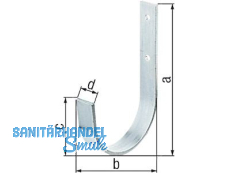 Wandhaken gebogen  90x30x35x14 mm 25 kg Flachstahl verzinkt