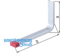 Wandhaken gerade 90x160 mm 15 kg U-Profil Aluminium