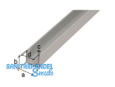 U-Profil Aluminium 2000x10,0x 8x1,3mm eloxiert, 474812