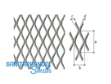 Streckmetallblech Stahl, 500x250mm 467340