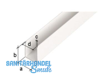 U-Profil Kunststoff 1000x10x10x1,0mm weiss,  484507