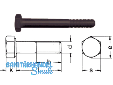 Sechskantschraube blank DIN 931/10.9 M 20 x  80