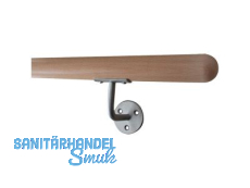 Handlauf-Set  42,4 mm L = 1400 mm 2 Trger + Montagezubehr Buche lackiert