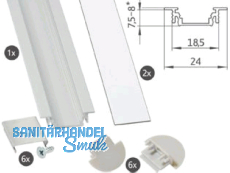 LED-Alu-Profil IN Set 1, L=2000x18,5 mm SL-PROF-IN-001, einfrsbar