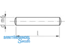 Zylinderstift Stahl, ungehrtet blank DIN 7  6 M 6 x  20 /ISO 2338