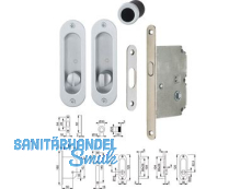 Schiebetr-Set  4930 WC / Set 1 / F94-1 Aluminium chromfarben satiniert 3948497