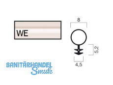 Schlauchdichtung Goll SF9011-WE weiss, VPE 200 lfm