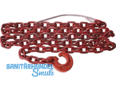 Forstkette G80 vierkant 8mm x 2,5m rot m.Kuppelschlitzring u.Durchstecknadel