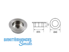 Muschelgriff 2292-40N1  40mm Edelstahl