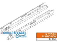 Tandembox Korpusschiene TIP-ON BLUMOTION Vollauszug 65 kg NL=550 mm 576.5501M