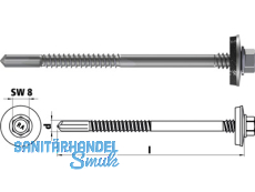 Bohrschraube RP-K12-P-5.5x142-E19 Bimetall/A2 RUSPERT-beschichtet