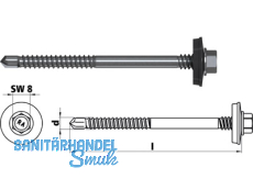 Bohrschraube RP-K-P-5.5x155-E19 Bimetall/A2 RUSPERT-beschichtet