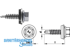 Bohrschraube RP-r-4.8x20-E14 Bimetall/A2 spezialbeschichtet