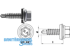 Bohrschraube RP-r-6.3x25 E16 Bimetall/A2 spezialbeschichtet