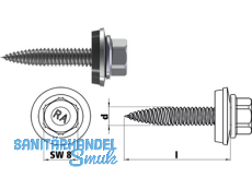 Stoverbinderschraube RP-T2-4.5x22-E14 SPANLOS Bimetall/A2 spezialbeschichtet