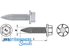 Dnnblechschraube RP-T2-X-6.0x25 Sperrvz SPANLOS Bimetall/A2 spezialbeschichtet