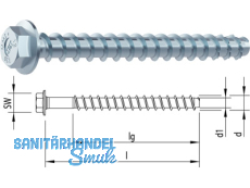 Multi Monti Schraubanker MMS-plus SS blau verzinkt Sechskant SW 24 20,0x160mm