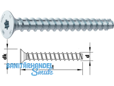 Multi Monti Schraubanker MMS-plus F blau verzinkt Senkkopf  HD-30 6,0x80mm