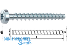 Multi Monti Schraubanker MMS-plus P blau verz. Panhead-Rundkopf T40 10,0x70