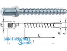 Multi Monti Stockanker MMS-plus ST blau verzinkt Sechskantkopf SW-10 6,0x55