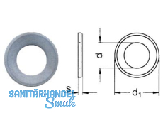 Scheibe verzinkt mit Fase DIN 125/B  M  8