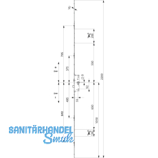 MACO MFV-Schloss G-TS PT i.S, DM 55 mm,Stulp 2200 x 16 x 3 mm eckig,silberfrbig