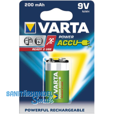 VARTA Batterie Power Akku 6F22 9V 200 mAh (1 St)