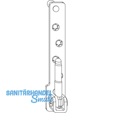 MACO Ecklager 180 kg PVC, 12/20 mm, Tragezapfen 9 mm, silber, links (211870)