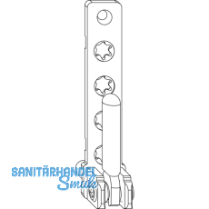 MACO Ecklager PVC, mit 7 mm Tragezapfen L=23 mm, 120 kg, silber (52484)