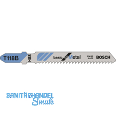 BOSCH Stichsgebltter T118B (100 St) basic for metal