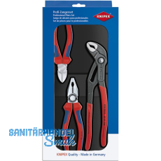 KNIPEX Zangenset 3-teilig Kombizange, Seitenschneider, Wasserpumpenzange