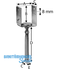 SIMPSON Sttzenfuss PVD 120G-B hhenverstellbar feuerverzinkt mit Zulassung