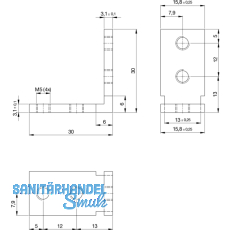 Eckverbinder Aluminium roh