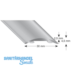 Hohlflachprofil Alu Edelstahloptik, natur 30/2700 mm SK