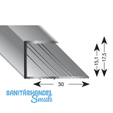 Gleitabschlussprofil U Alu silber eloxiert 15/2700 mm