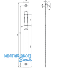 Schlieblech BKS B 9000 1046, 270 x 24 mm, Stulp flach eckig, Edelstahl