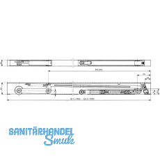 Schliefolgeregler DORMA SR 392, Gr. 1 : 1050 mm, f. Flgelb. ab 800 mm,verzinkt