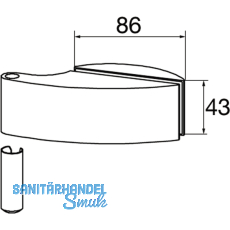 Trband Flgelteil DORMA Studio Arcos 24.230, Glas 8 mm, silber eloxiert