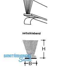 Schiebetr Dichtungsbrste selbstklebend, Breite 7 mm,Hhe 4 mm, Kunststoff grau