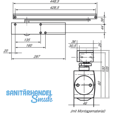 Gleitschiene BG ohne Feststellung fr TS 3000/5000 L, silber