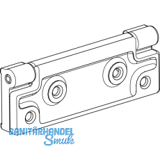 Zusatzscharnier HAUTAU Kipp oben, Dreh, Flgelart 1,2,3 o. 8, Aluminium schwarz