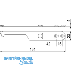 IMH-ABS Mitnehmerhaken SF, 164 x 23 x 4 mm, universal, DIN, schwarz verzinkt