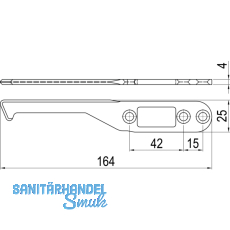 IMH-ABS Mitnehmerhaken SF, 164 x 25 x 4 mm, universal, DIN, schwarz verzinkt