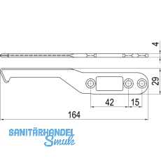 IMH-ABS Mitnehmerhaken SF, 164 x 29 x 4 mm, universal, DIN, schwarz verzinkt