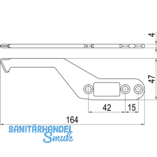 IMH-ABS Mitnehmerhaken SF, 164 x 47 x 4 mm, universal, DIN, schwarz verzinkt