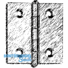 Knopfscharnier - leichte Ausfhrung 30x30x0,8 mm, Messing poliert