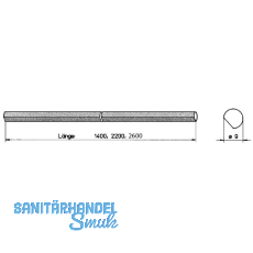 Drehstange RUSTICO abgeflacht 9 mm, 2600 mm (94134)