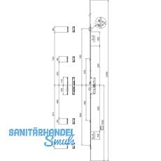 MFV-Schloss MACO G-TS PT i.S, DM 65 mm,Stulp 2400 x 16 x 3 mm eckig,silberfrbig