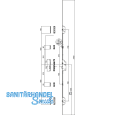 MFV-Schloss Maco Z-TF PT MF-i.S, DM 65,Stulp 2400 x 16 x 3 mm eckig,silberfrbig